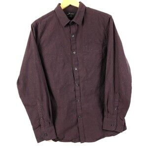 Marc Anthony Shirt Medium Black Stretch Slim Fit Button Long Sleeve Mens